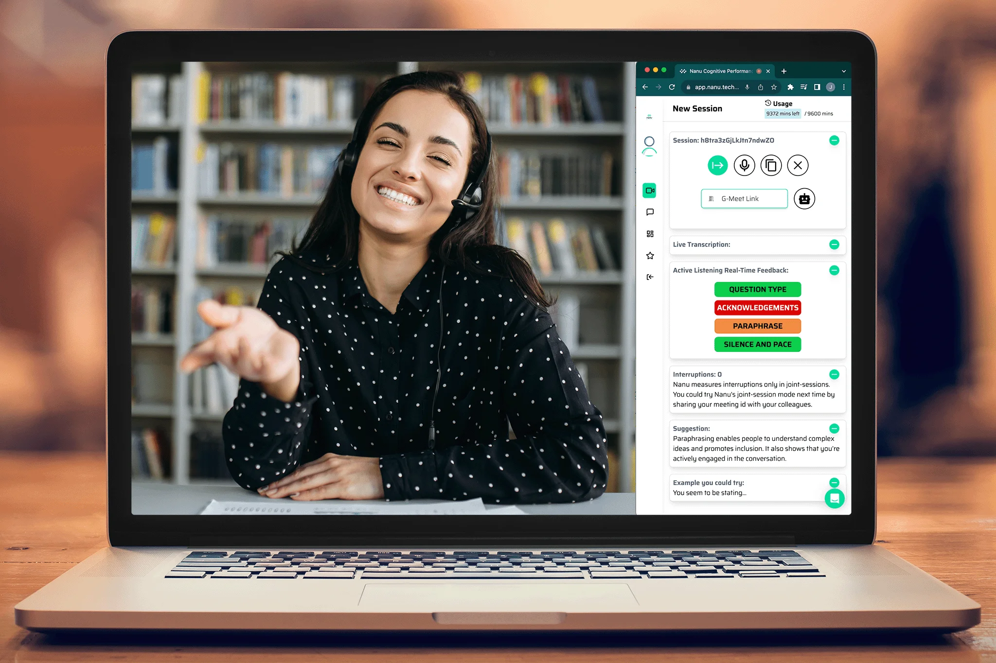Nanu real-time feedback interface